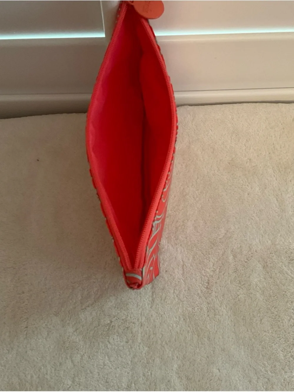 ipsy Red Floral Zip Cosmetic Pouch